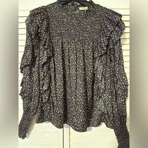 Ulla Johnson Floral Smocked Blouse